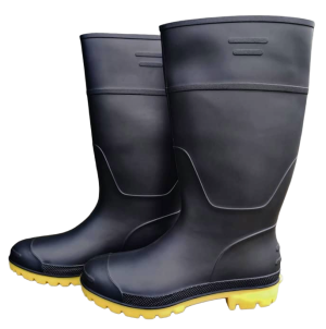 BOTAS DE PVC NEGRAS CAÑA ALTA SIN PUNTERA
