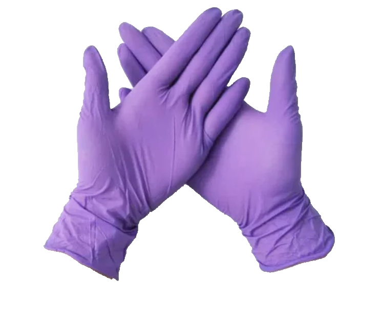 GUANTES 100% NITRILO CLASE A COLOR MORADO